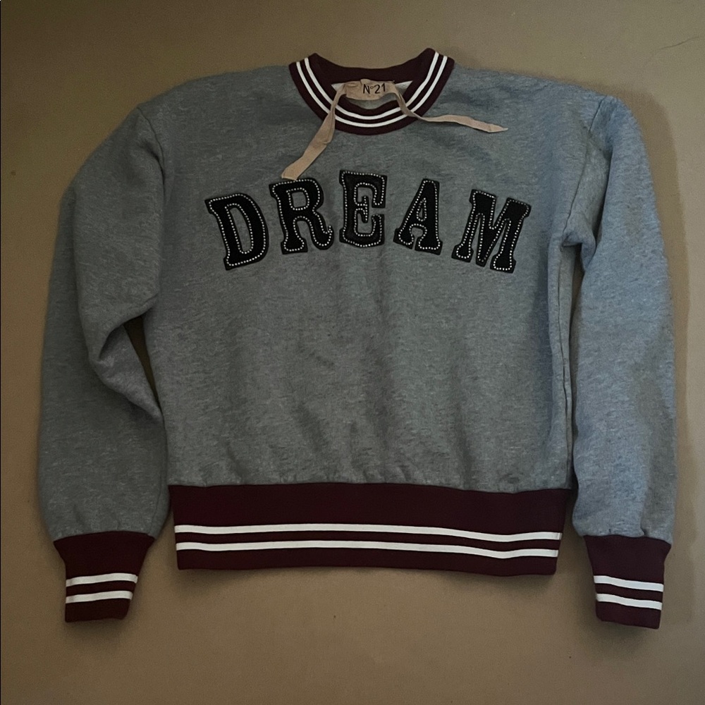 Dream Gray and Maroon Crewneck Sweater